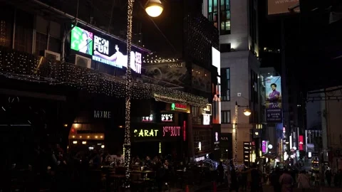 Night bars, pubs, night life, Central, Hong Kong Stock Footage 232398460