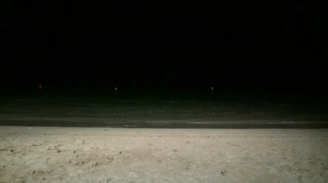 Night at the beach Stock Footage 22884235