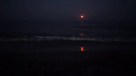 Night beach Stock Footage