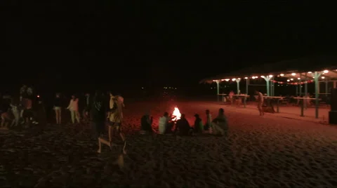 Night beach party Stock Footage 51453149