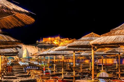 Night on the beach resorts Stock Photos