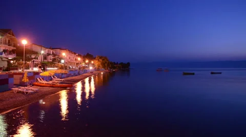 Night Beach time lapse Stock Footage 61939740