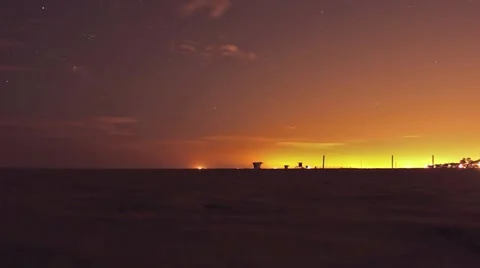 Night beach timelapse with stars Stock Footage