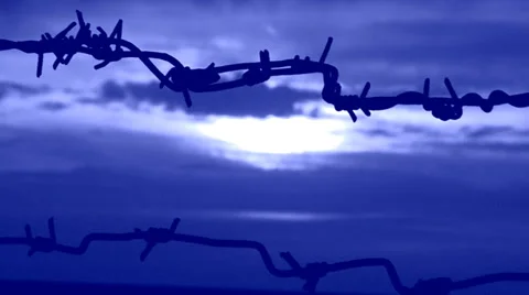 Night behind barbed wire Stock-Footage 30843572