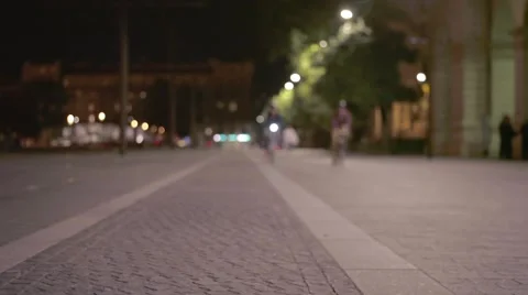 A night bikers in the city Stock Footage 56937745