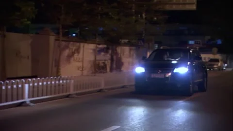 Night black suvs Video stock 235276670