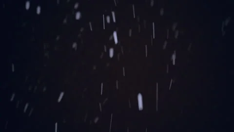 Night blizzard. Snow quickly falls to the ground Stock Footage 144723876