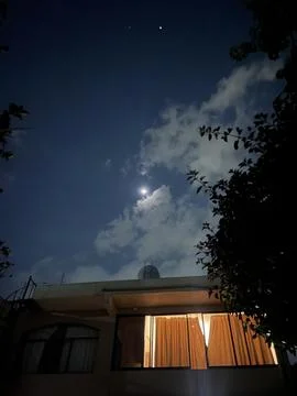 Night blue sky with clouds Stock Photos
