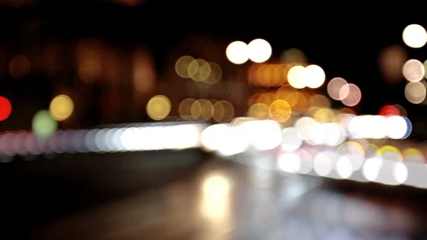 Night bokeh light from traffic Stock Footage 87409426