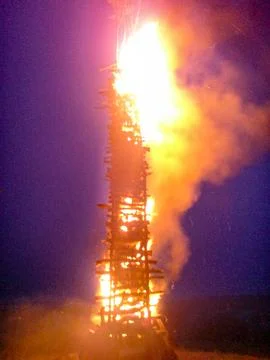 Night Bonfire Burning Foto stock