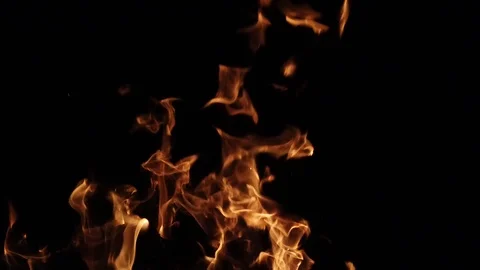 Night. Bonfire flame in the dark. Slow motion. Vídeos de archivo 115956207