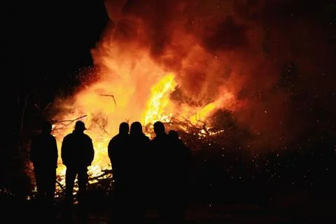 Night bonfire Stock Photos