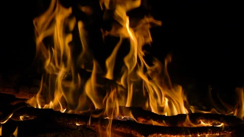 Night bonfire slow motion. HD 1080p video clip Stock Footage 97846817