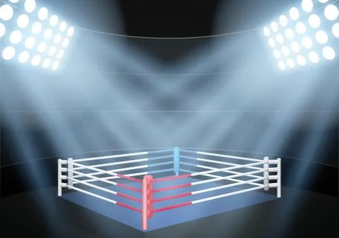 Night boxing prize ring Illustrazione stock