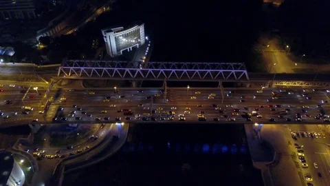 Night bridge aerial view 库存影片 81906793
