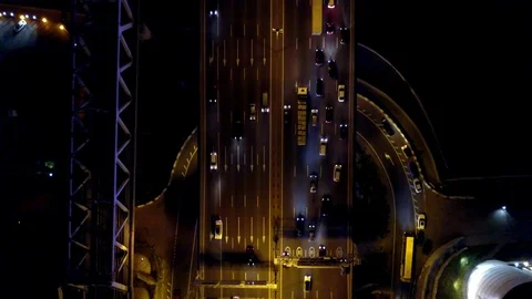 Night bridge aerial view Video stock 81906795