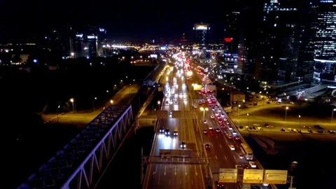 Night bridge aerial view 库存影片 81906848