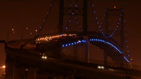 Night bridge close up 2 Video stock 725814