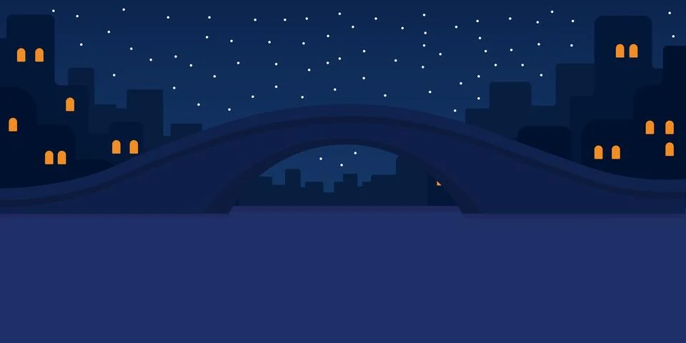 Night bridge Illustrazione stock