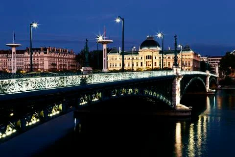 Night on the bridge Foto stock