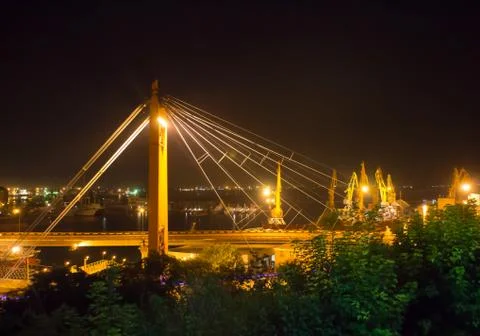 Night bridge Stock Photos