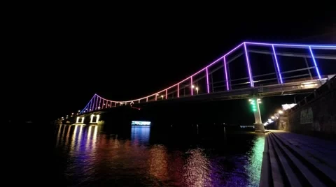 Night bridge timelapse Stock Footage 40116788