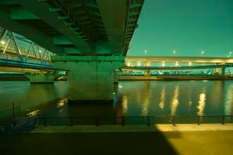 Night bridges Stock Photos
