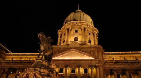 NIGHT BUDA CASTLE 1 LOW ANGLE Stock Footage 39394678