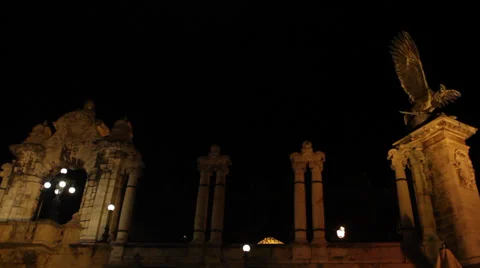 NIGHT BUDA CASTLE 2 EAGLE Stock Footage 39394122