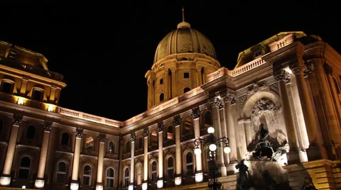 NIGHT BUDA CASTLE 4 FONTAIN ELS Stock Footage 39401715