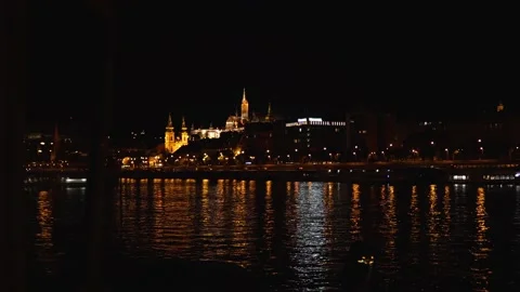 Night Budapest in lights Stock Footage 218116774