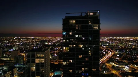 Night Buiding Pan Stock Footage 75348653