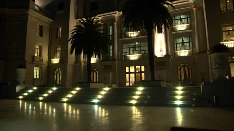 Night building with lights Stock Footage 32811606