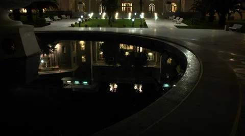 Night building with lights Stock Footage 32812297