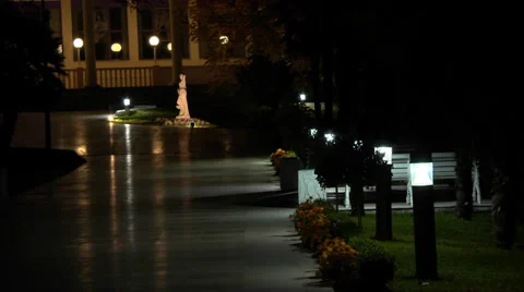 Night building with lights Stock Footage 32830803