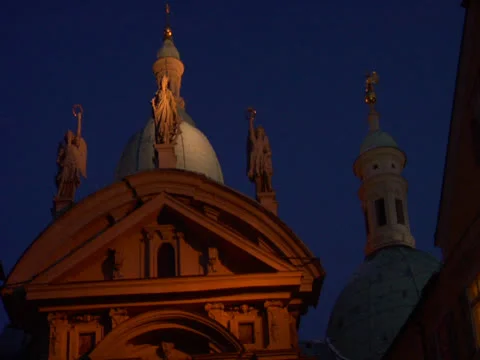 Night building pan down from top to bottom Stock Footage 22746596