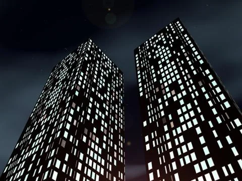 Night buildings Ilustración de archivo