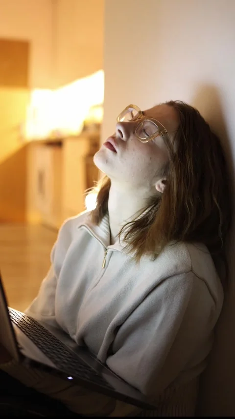 Night burnout and study fatigue Video stock 334053850