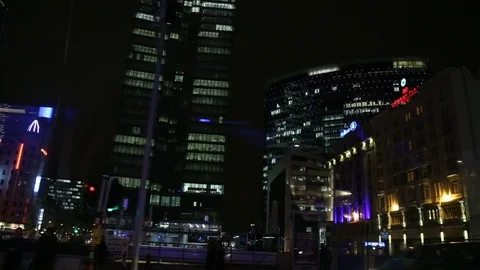 Night Bus Drive in Brussels Stock Footage 96907842