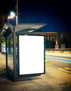 Night bus station Stock Photos