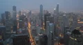 Night Busy City Car Traffic Crowded Road Aerial Skyline Chicago Michigan Avenue HD Footage