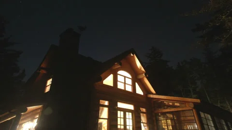Night Cabin Time Lapse Stock Footage 32236933