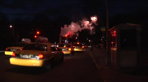 Night Cabs in NYC 스톡 동영상 455144