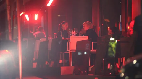 Night Cafe Scene Vídeo Stock 38121295