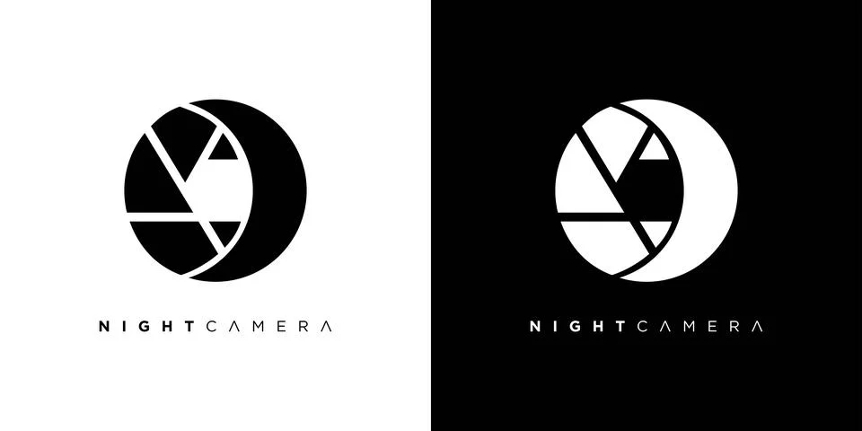 The night camera logo design is unique and modern Stock Illustration