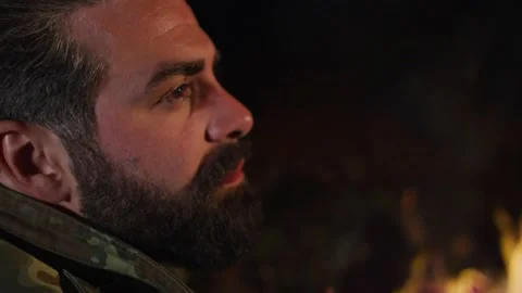 Night Camp Fire Video stock 138124869