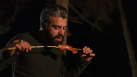 Night Camp Fire Stock Footage 138125515