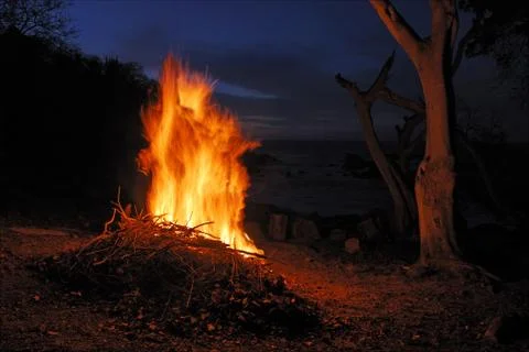 Night campfire Stock Photos
