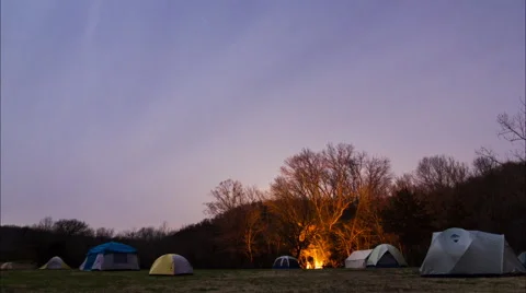 Night Campgroud Timelapse Stock Footage 41391792