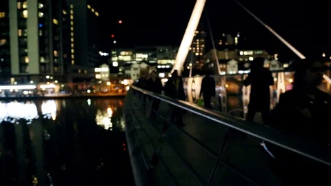 Night in Canary Wharf 스톡 동영상 99501343